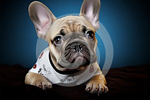 Captivating French Bulldog puppy portrait brings out its endearing hilarity