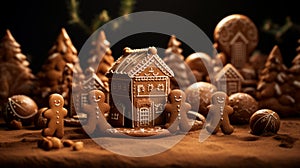 Captivating Gingerbread Houses And Cookies In Dramatic Still Life