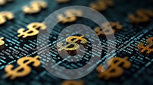 A captivating glimpse into a world where currency and technology intertwine, reflecting innovation photo