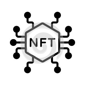 A captivating glyph icon of nft digital artwork