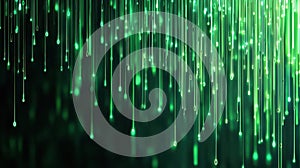 A captivating green and dark binary code backdrop with a modern, textured, cartoonstyle design for techthemed projects