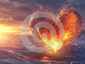 Harmony in Elements. Water and Fire fusion concept