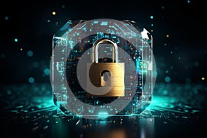 Unlocking Digital Secrets: Futuristic Abstract Illustration of Privacy and Anonymity photo