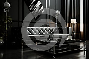 Abstract Elegance: Modern Luxury Design in Black and Silver photo
