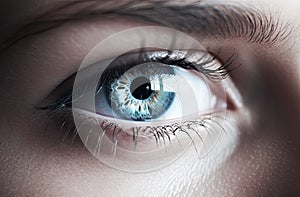 Captivating Human Eye in Light Gray and Azure. Perfect for Medical Websites and Blogs.