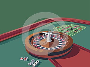 Illustration of a Casino Roulette Table photo