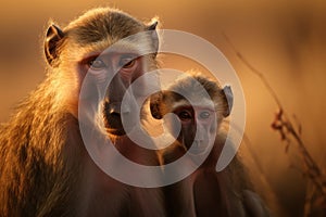 Captivating image of african baboon family in the breathtaking safari wilderness