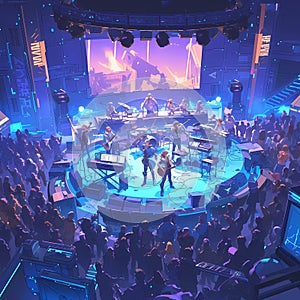 Energetic Cyborg Band Performance