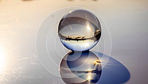Crystal Ball Reflection with Sunset