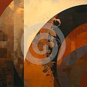 Golden Hues: Abstract Artistry on Canvas photo