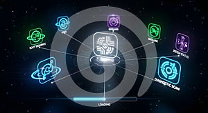 Futuristic System Loading Interface Digital Technology Network and Data Concept