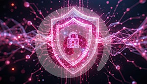 Cyber Security Shield Digital Protection and Data Encryption