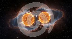 Binary Stars in Cosmic Nebula