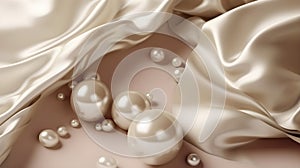 A captivating image displaying the silk and foil luxury pearl background