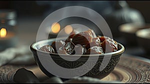 Traditional Middle Eastern Dates with Warm Ambiance
