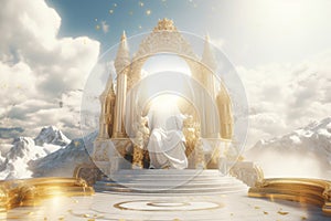 go seated on his golden throne of light. Beyond the Pearly Gates: A Glimpse of Heaven's Divine Realm