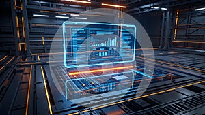 Holographic Data Interface in Futuristic Tech Hub