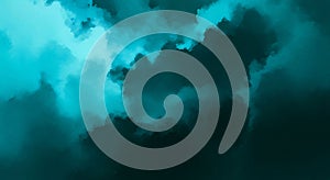 Dramatic teal and black clouds create an atmospheric and abstract background image
