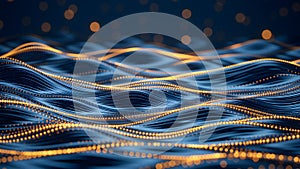 Ethereal Golden Wave Data Visualization