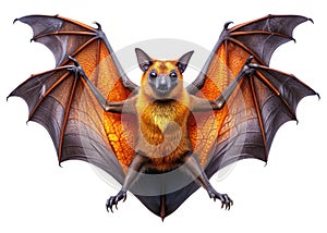 Stunning CloseUp of a Fruit Bat in Flight Sharp Detail and Bright Lighting Capture the Graceful Acrobatics of photo
