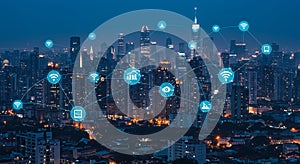 Smart City: A Nighttime Visualization of IoT Network Connectivity