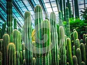 Minimalist Elegance A Tall Candelabra Cactus in Auckland Botanical Gardens photo