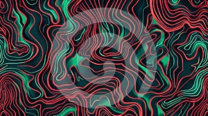 Enchanting Harmony: Abstract Red and Green Pattern. Generative AI
