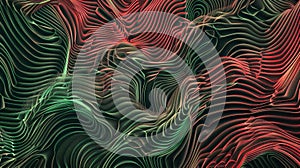 Enchanting Harmony: Abstract Red and Green Pattern. Generative AI