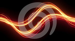 Fiery Abstract Wave Art