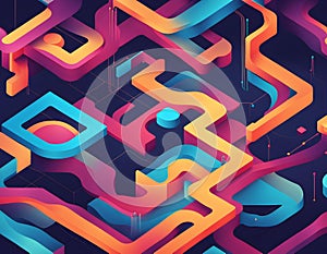 A captivating isometric block composition, showcasing a structured and futuristic data