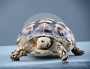 Captivating Leopard Tortoise Portrait in Professional Studio