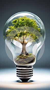 A Captivating Light Bulb with a Tree Inside