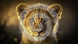 Warm Playful Lion Cub Logo Vector Illustration A Stunning Design for Branding and Creative Projects Featuring Gentle photo