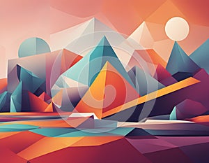 A captivating low-poly geometric abstract composition that embodies the essence of structure,