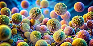 Malassezia Furfur Yeast Cells and Hyphae Under Microscope A Detailed Microbiology Study of Skin Fungus photo