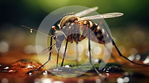 Captivating Mosquito Close-Ups. Generative AI