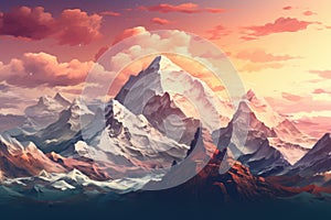 Captivating Mountain range art. Generate Ai