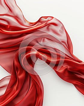 Captivating movement and texture captured in luxurious red satin fabric