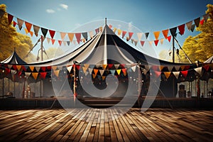 Captivating Octoberfest beer tent adorned with festive German flags