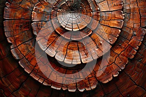 Captivating Organic Wooden Patterns and Textures in Tree Trunk Cross-Section