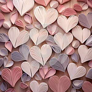 Whimsical Love: Abstract Heart Patterns in Soft Blush Pink photo