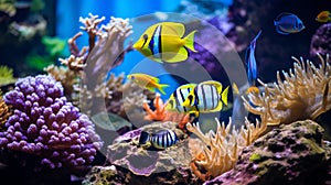 Colorful Tropical Fish in Serene Aquarium Tank