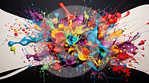 Vibrant Fusion: Abstract Art of Colorful Ink Splashes photo
