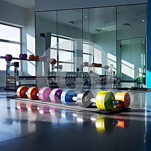 Vibrant Plastic Weights in Intense Weightlifting Competition photo