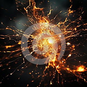Electrifying Sparks: Vibrant Energy in the Dark photo