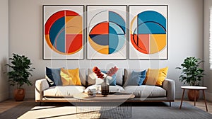 Vibrant Geometric Wall Art: Bold Shapes & Vivid Colors photo