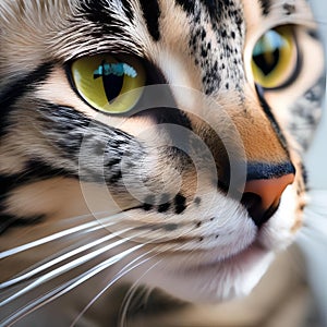 A captivating portrait of an Egyptian Mau cat with its spotted coat1