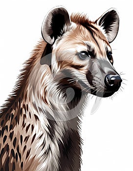 Alert Hyena Portrait - Generative AI photo