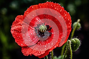 Captivating Red poppy flower. Generate Ai
