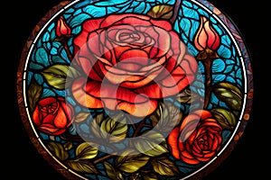 Captivating Red rose glass. Generate Ai photo